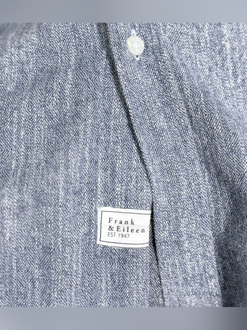 Frank & Eileen EILEEN Washed Indigo Flannel Button Down Shirt Size Medium - Picture 9 of 12